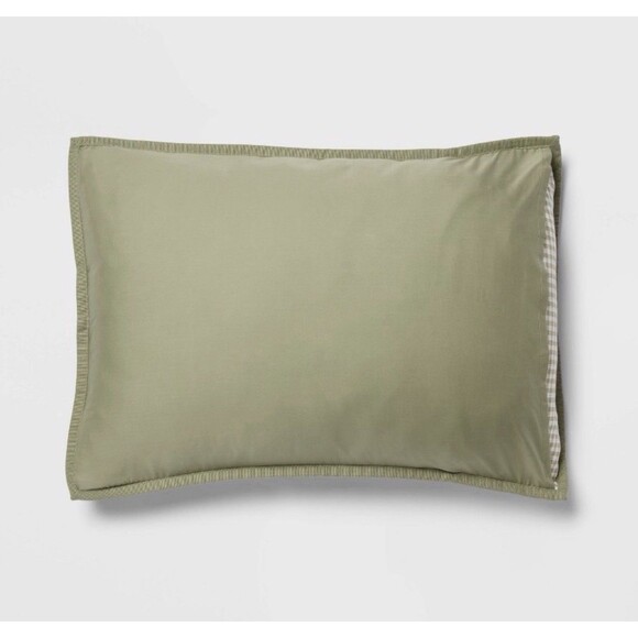 King Mini Gingham Comforter and Sham Set Moss Green - Threshold RARE - Picture 5 of 8